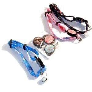 Adjustable Cat Collar Set with Bell and Safety Release Buckle 3 pack New